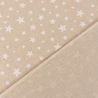 Weihnachtsstoff Dekostoff Halbpanama Leinenlook Basic Star Sternchen natur weiß 1,40m Breite