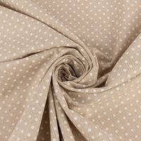 Dekostoff Halbpanama Leinenlook Basic Dot Pünktchen natur weiß 1,40m Breite