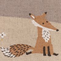 Dekostoff Kinderstoff Halbpanama Leinenlook Mountain Forest Animals Waldtiere Hügel Tierrosa 140cm Breite