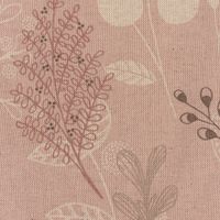 Dekostoff Halbpanama Leinenlook Soft Calming Leaves Blätter Gräser rosa 1,40m Breite