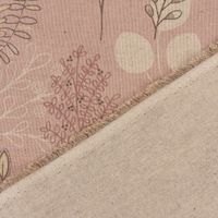 Dekostoff Halbpanama Leinenlook Soft Calming Leaves Blätter Gräser rosa 1,40m Breite