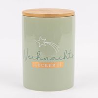 Vorratsdose mit Motiv Weihnachtsleckerei mintgrün Vorderansicht