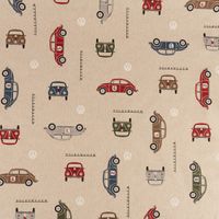 Dekostoff Halbpanama Leinenlook VW Beetle Racing Volkswagen Käfer natur rot grün blau 1,40m Breite