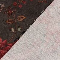 Dekostoff Baumwollstoff Halbpanama Digitaldruck Peacock Indian Rose Pfau Blumen grau 1,40m Breite