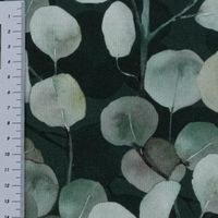 Dekostoff Baumwollstoff Halbpanama Digitaldruck Eucalyptus Boho Leaf Eukalyptus Blätter grün 1,40m Breite