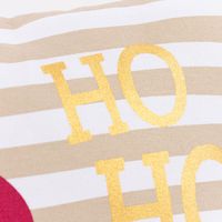 Detailaufnahme Motiv ho ho gold auf beige-weiß gestreiftem untergrund