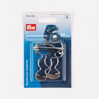 2 latzhosenschnallen in silber in umverpackung