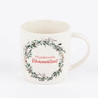 Weihnachtstasse Wundervolle Weihnachten Blätterkranz