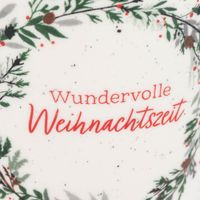 Nahaufnahme Weihnachtstasse Wundervolle Weihnachten Blätterkranz