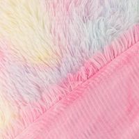 Fellimitat Langhaar Kunstfell Regenbogenfarben pastell 1,65m Breite