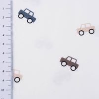 Jersey Baumwolljersey Baby und Kinderstoff Autos wollweiß 1,50m Breite