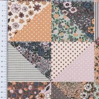 Dekostoff Halbpanama Sweet Flower Quilt Patchwork Vintage Blümchen bunt lila 1,40m Breite