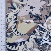 French Terry Sommersweat Meterware DINOS braun beige 1,45m Breite