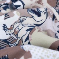 French Terry Sommersweat Meterware DINOS braun beige 1,45m Breite