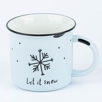 Weihnachtstasse Vintage mit Schriftzug "Let it snow"