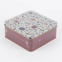 Keksdose Frohes Fest Geschenke Tannenzweige Zuckerstangen - seitliche Ansicht