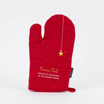 Grafik Werkstatt Ofenhandschuh Weihnachten Frohes Fest Punkte Stern