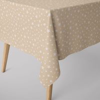 Tischdecke Weihnachtstischdecke Basic Star Sternchen natur weiß 80x80cm