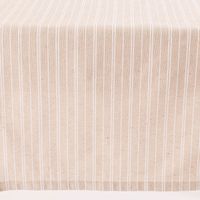 Tischläufer Leinenlook Basic Stripe Streifen natur weiß Fall Kante