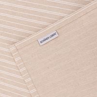 Tischläufer Leinenlook Basic Stripe Streifen natur weiß Saum Rückseite