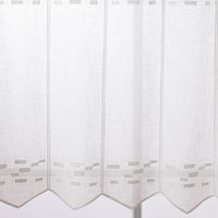86033-Scheibengardine-Stickerei-Leinenoptik-naehfrei-Rechtecke-wollweiss-60cm-Hoehe-DSC-8459.jpg Scheibengardine Stickerei Leinenoptik nähfrei Rechtecke wollweiß 60cm Höhe