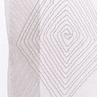 Raumhoher Gardinenstoff Karma mit hochwertiger Rautenstickerei in Leinenoptik von Rasch Textil 