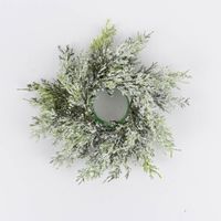 86062-Dekokranz-Zypresse-beschneit-Kunststoff-gruen-weiss-25cm-DSC-7007.jpg Dekokranz Zypresse beschneit - Blick von oben