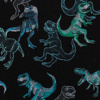 Sweatstoff Jogging Digitaldruck Dinosaurier schwarz blau 1,45m Breite