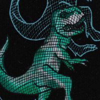 Sweatstoff Jogging Digitaldruck Dinosaurier schwarz blau 1,45m Breite