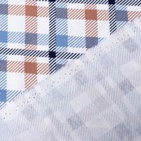 Flanellstoff Baumwollstoff Karos offweiß blau braun1,45m Breite