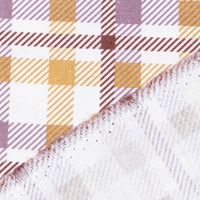 Flanellstoff Baumwollstoff Karos offweiß ocker flieder 1,45m Breite
