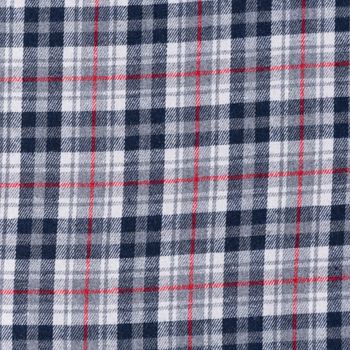 Flanellstoff Bekleidungsstoff YARN DYED Karos grau blau rot 1,45m Breite