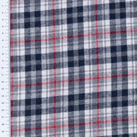 Flanellstoff Bekleidungsstoff YARN DYED Karos grau blau rot 1,45m Breite