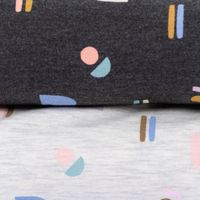 Jersey Baumwolljersey Melange ABSTRACT geometrische Formen anthrazit pastell 1,45m Breite