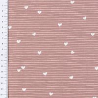 Jersey Baumwolljersey Kinderstoff Herzen Streifen altrosa 1,50m Breite