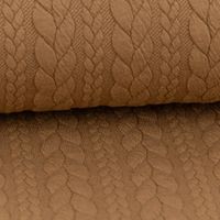 Bekleidungsstoff Cably Zopfmuster Strickstoff Meterware einfarbig camel 1,5m Breite