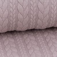 Bekleidungsstoff Cably Zopfmuster Strickstoff Meterware einfarbig rosa 1,5m Breite