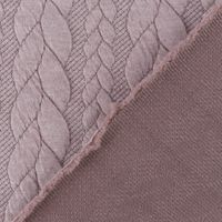 Bekleidungsstoff Cably Zopfmuster Strickstoff Meterware einfarbig rosa 1,5m Breite