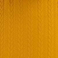 Bekleidungsstoff Cably Zopfmuster Strickstoff Meterware einfarbig senfgelb 1,50m Breite