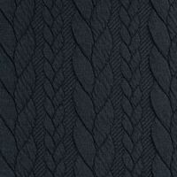 Bekleidungsstoff Cably Zopfmuster Strickstoff Meterware einfarbig schwarz Breite