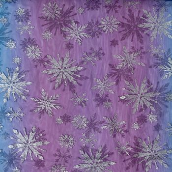 Tüllstoff Farbverlauf Glitzerkristalle pink blau silberfarbig 1,55m Breite