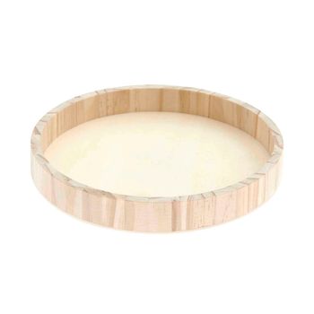 Deko Tablett rund klein mit Rand Holz natur