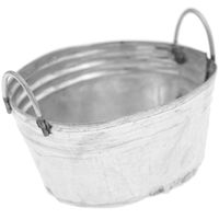 Rico Design Miniatur Metallwanne Metalleimer oval silberfarbig 5x3,5x3,5cm