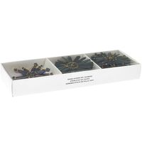 Dekohänger Strohsterne Set 9 Stück schwarz goldfarbig in Verpackung