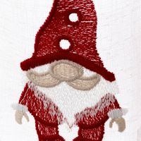 Scheibengardine Stickerei Leinenoptik nähfrei Wichtel wollweiß 20cm Höhe