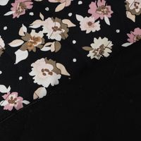 Steppstoff Bekleidungsstoff Blüten schwarz-blau rosa 1,39m Breite