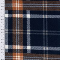 Flanellstoff Baumwollstoff Karos dunkelblau rost 1,45m Breite