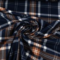 Flanellstoff Baumwollstoff Karos dunkelblau rost 1,45m Breite