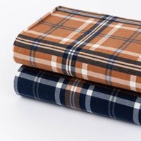 Flanellstoff Baumwollstoff Karos dunkelblau rost 1,45m Breite