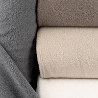 Boucle Stoff Teddystoff Kunstfell Teddy Fur uni ecru 1,5m Breite